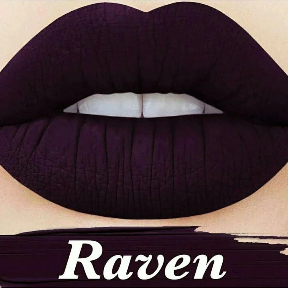 Lime Crime RAVEN Velvetines Liquid Matte Lipstick Dark Purple NEW Full Size Blac